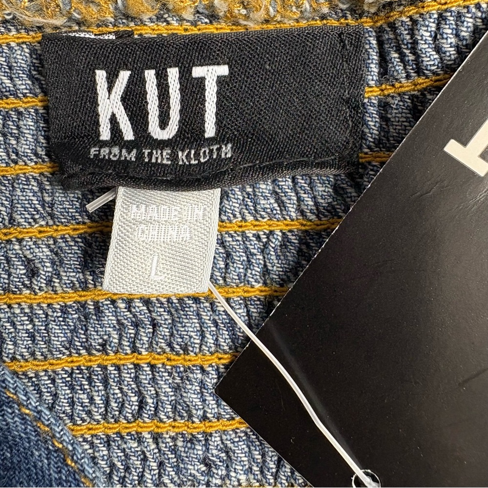 NWT KUT from the Kloth Emiko Sweetheart Denim Mini Dress Dark Wash Size L - Picture 11 of 15